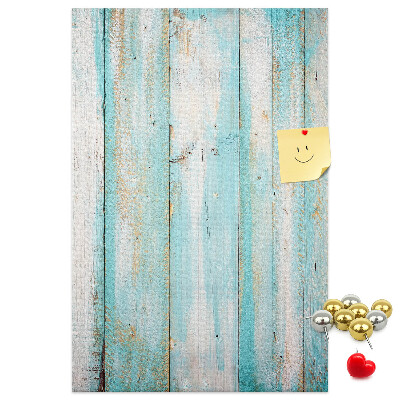 Tablero de corcho para pared Textura de madera en tonos azules