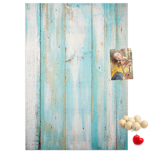 Tablero de corcho para pared Textura de madera en tonos azules