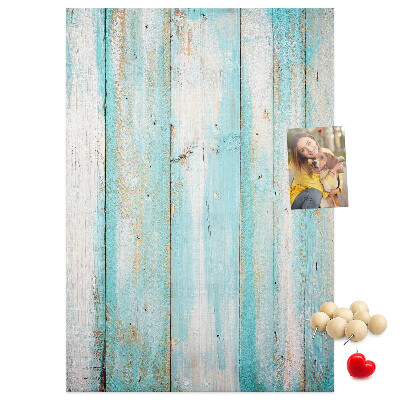 Tablero de corcho para pared Textura de madera en tonos azules