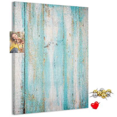 Tablero de corcho para pared Textura de madera en tonos azules