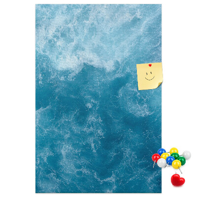 Tablero de corcho Olas del océano en tonos azules