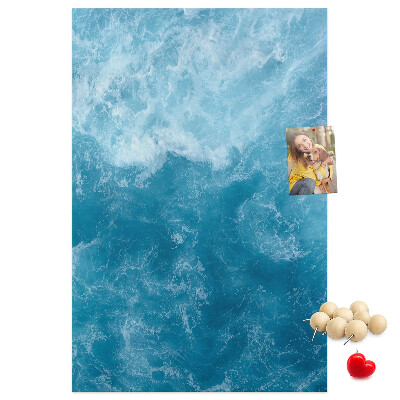 Tablero de corcho Olas del océano en tonos azules