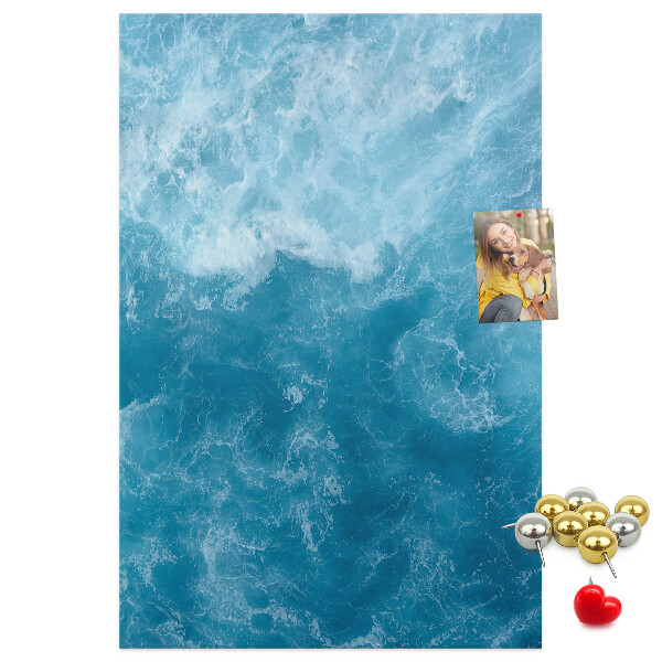 Tablero de corcho Olas del océano en tonos azules