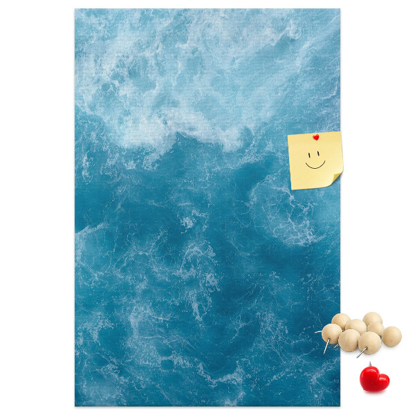 Tablero de corcho Olas del océano en tonos azules