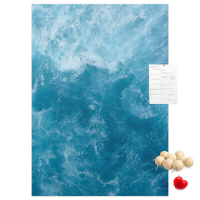 Tablero de corcho Olas del océano en tonos azules