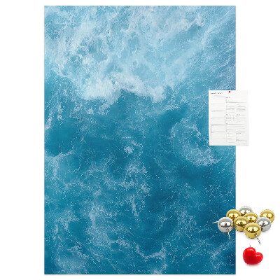 Tablero de corcho Olas del océano en tonos azules