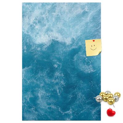 Tablero de corcho Olas del océano en tonos azules