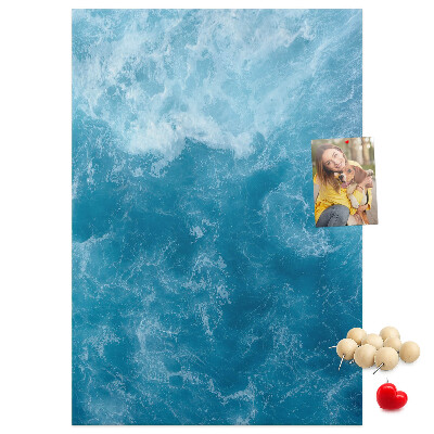 Tablero de corcho Olas del océano en tonos azules