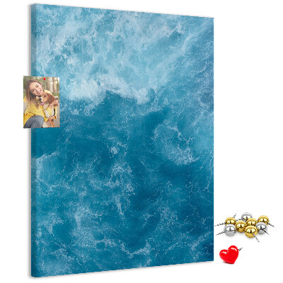 Tablero de corcho Olas del océano en tonos azules