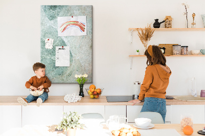 Decoración pizarra de corcho Mármol verde con vetas delicadas