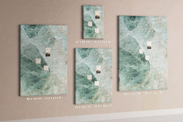Decoración pizarra de corcho Mármol verde con vetas delicadas