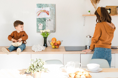 Decoración pizarra de corcho Mármol verde con vetas delicadas