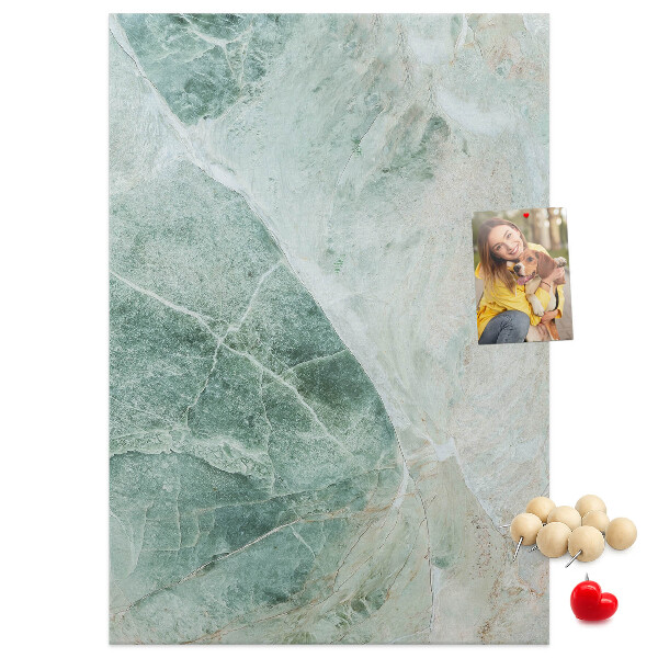 Decoración pizarra de corcho Mármol verde con vetas delicadas