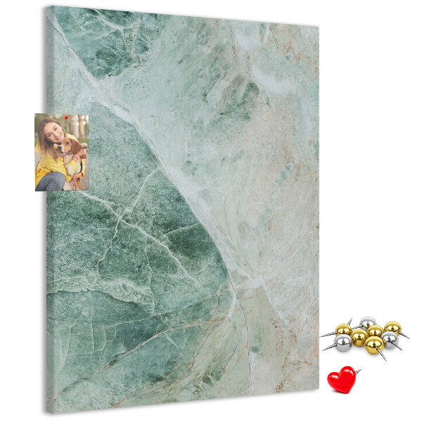 Decoración pizarra de corcho Mármol verde con vetas delicadas