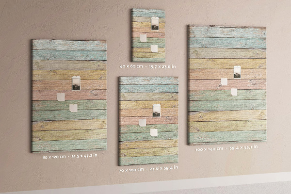 Tablero de corcho para pared tablas rústicas en tonos pastel