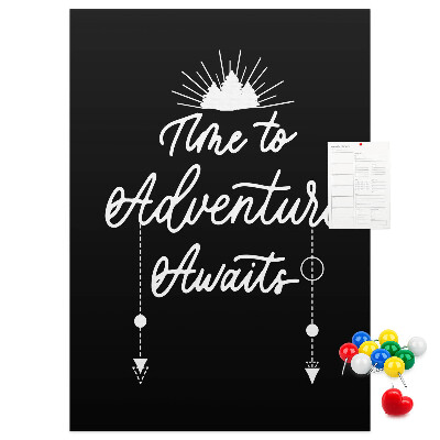 Decoración pizarra de corcho Es hora de una aventura en la oscuridad.