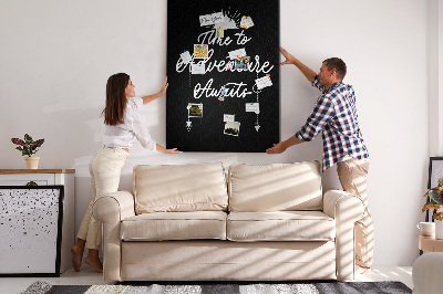 Decoración pizarra de corcho Es hora de una aventura en la oscuridad.