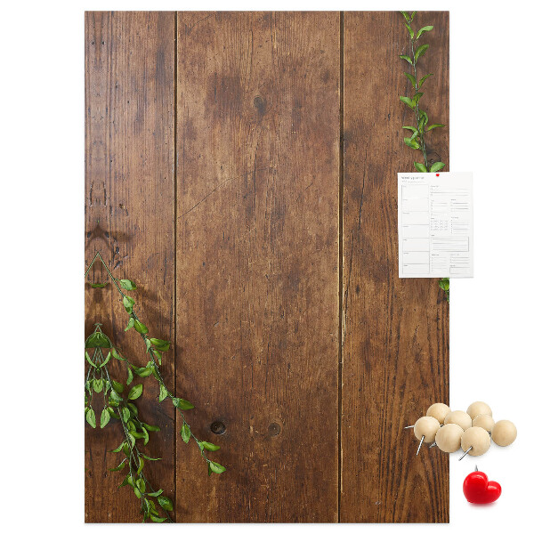 Tablero de corcho para pared Madera rústica con ramas verdes