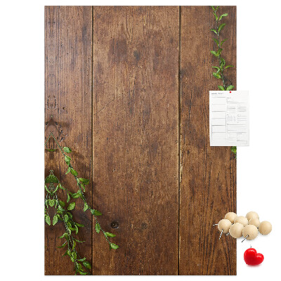 Tablero de corcho para pared Madera rústica con ramas verdes