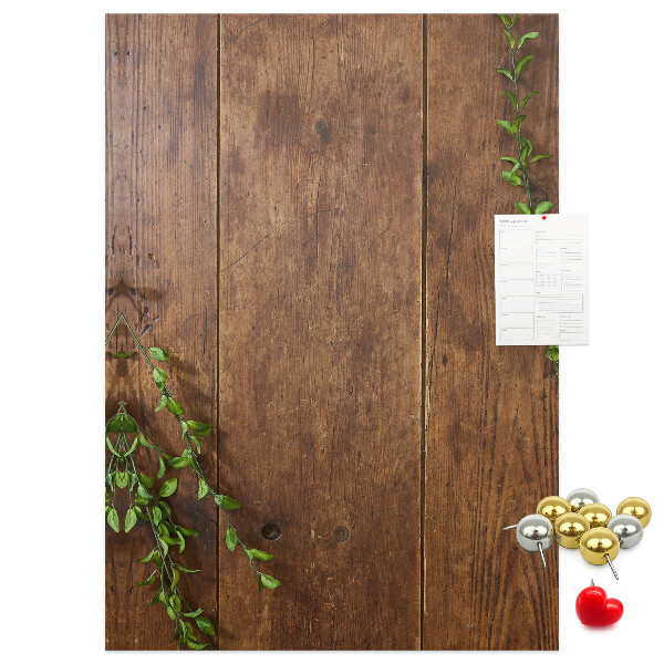 Tablero de corcho para pared Madera rústica con ramas verdes