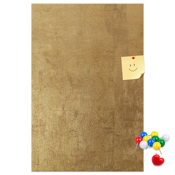 Tablón de corcho Papel dorado con alfileres de colores