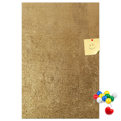 Tablón de corcho Papel dorado con alfileres de colores