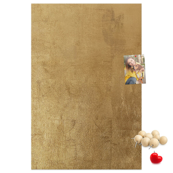 Tablón de corcho Papel dorado con alfileres de colores