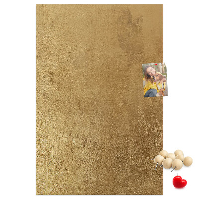 Tablón de corcho Papel dorado con alfileres de colores