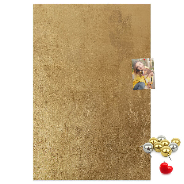 Tablón de corcho Papel dorado con alfileres de colores
