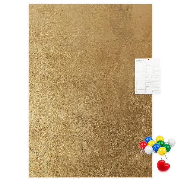 Tablón de corcho Papel dorado con alfileres de colores