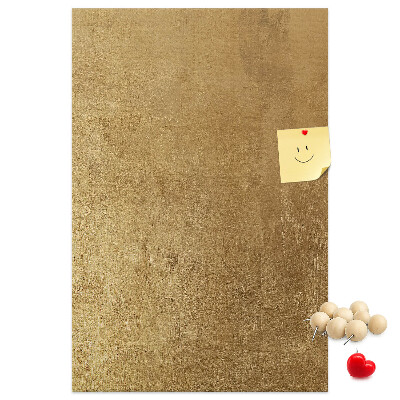 Tablón de corcho Papel dorado con alfileres de colores