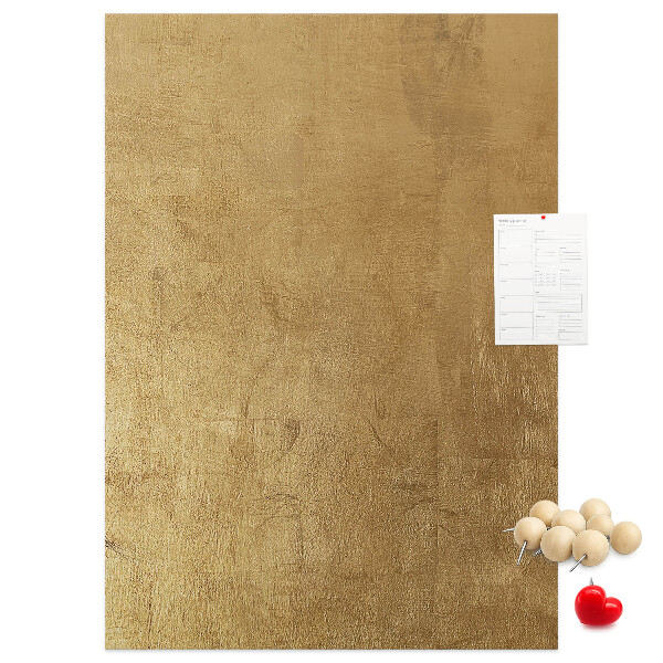 Tablón de corcho Papel dorado con alfileres de colores
