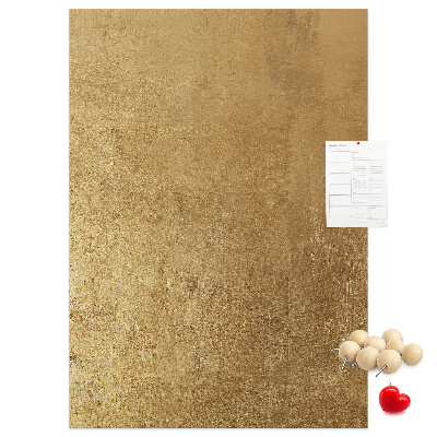 Tablón de corcho Papel dorado con alfileres de colores