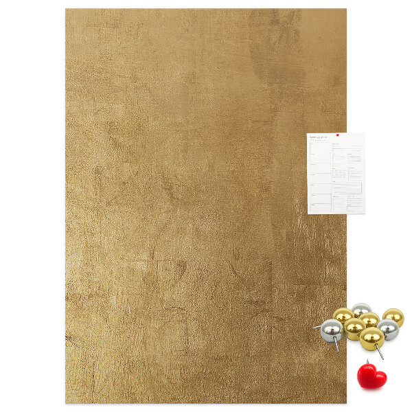 Tablón de corcho Papel dorado con alfileres de colores