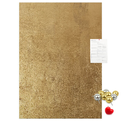 Tablón de corcho Papel dorado con alfileres de colores