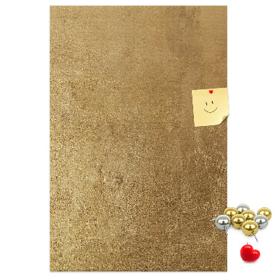 Tablón de corcho Papel dorado con alfileres de colores