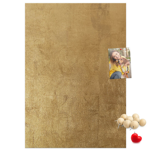 Tablón de corcho Papel dorado con alfileres de colores