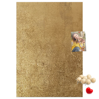 Tablón de corcho Papel dorado con alfileres de colores