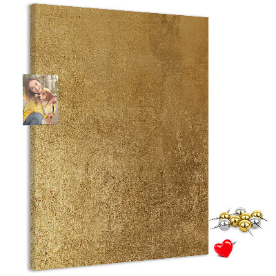 Tablón de corcho Papel dorado con alfileres de colores
