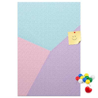 Tablero de corcho para pared Formas geométricas en tonos pastel