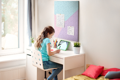 Tablero de corcho para pared Formas geométricas en tonos pastel