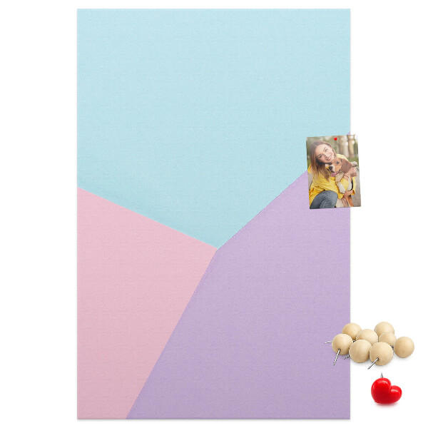 Tablero de corcho para pared Formas geométricas en tonos pastel