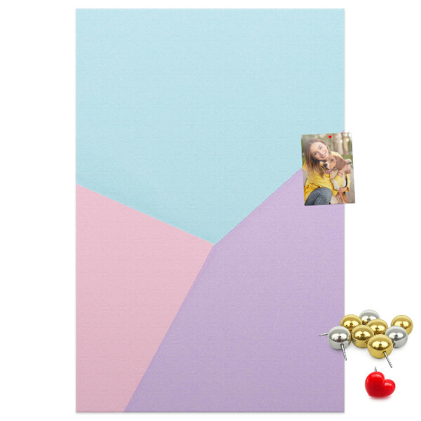 Tablero de corcho para pared Formas geométricas en tonos pastel