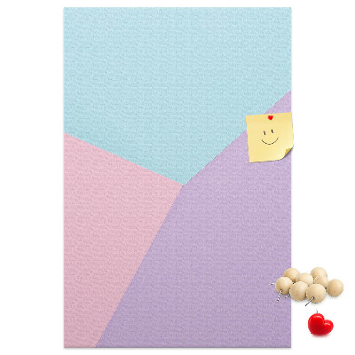 Tablero de corcho para pared Formas geométricas en tonos pastel