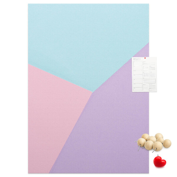 Tablero de corcho para pared Formas geométricas en tonos pastel