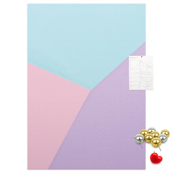 Tablero de corcho para pared Formas geométricas en tonos pastel