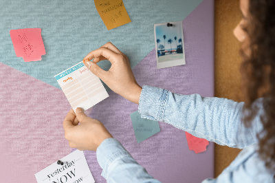 Tablero de corcho para pared Formas geométricas en tonos pastel