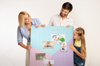 Tablero de corcho para pared Formas geométricas en tonos pastel