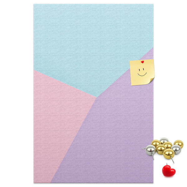 Tablero de corcho para pared Formas geométricas en tonos pastel