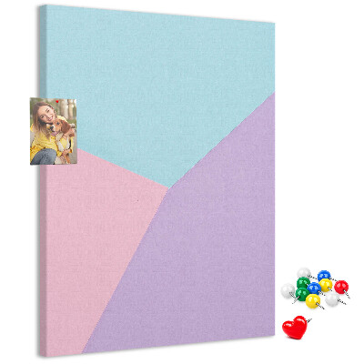 Tablero de corcho para pared Formas geométricas en tonos pastel
